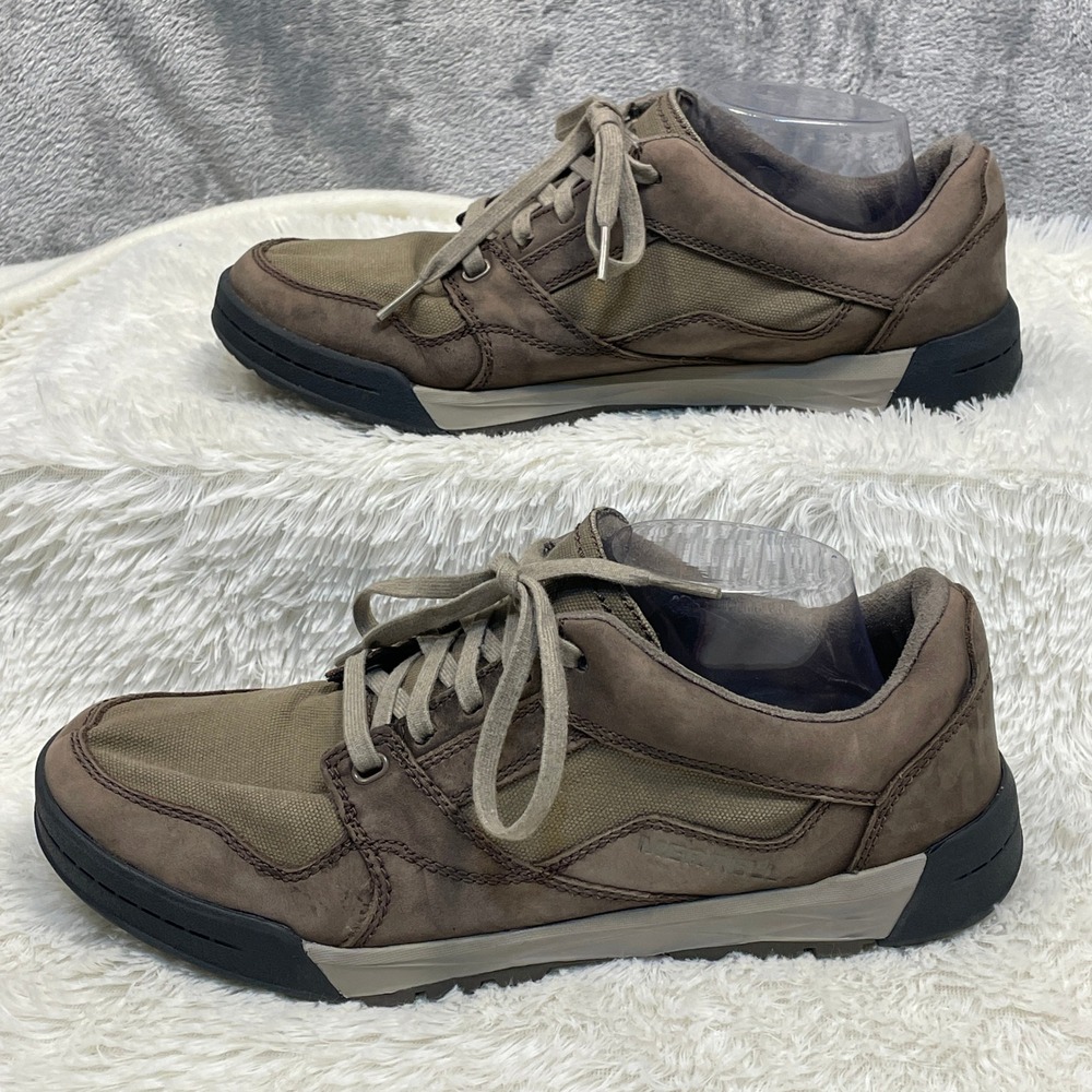 Merrell Berner Shift Boulder Hiking Sneakers Mens 10 Brown Leather Canvas J91411